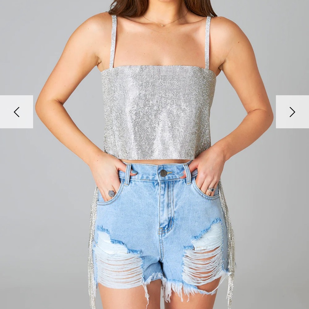 BuddyLove Girly Girl Rhinestone Crop Top